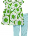 Carters 2-pc. Daisy Floral Top & Legging Set GREEN/TURQUOISE 12 Mo