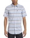 Quiksilver Men's Booked Tickets Short Sleeve Stripe Shirt