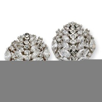 Silver-tone Marquise Swarovski Crystal Clip Earrings. Lovely Gift Box, Certificate of Authenticity, and Romance Card Included