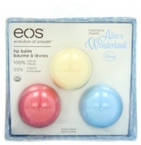 EOS Limited Edition 3-pack Lip Balm Collection - Blueberry Potion, Sweet Vanilla Nonsense & Watermelon Wonderland - Inspired By Disney Alice in Wonderland