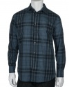 CR by Club Room Purple and Gray Plaid LS Button Down Shirt