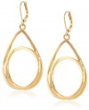 T Tahari Essentials Open Spiral Gold Colored Drop Earrings