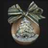 Sarabella Painted Glass Ball with Tree Design Ornament, 100mm