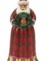 Jim Shore Heartwood Creek Santa Holding Pineapple Wreath Figurine 10-1/4-Inch