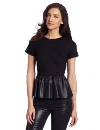 French Connection Women's Fast Jacinda Jersey Peplum Top, Black, Small