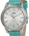 Timex Women's T2P1262M Blue Croco Patterned Leather Strap Watch