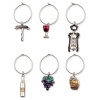 Wine Icons - 'My Glass' Wine Glass Charms or Markers, Set of 6 Charms