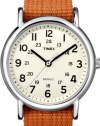 Timex Unisex T2N745 Weekender Slip Thru Orange Nylon Strap Watch