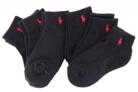 Polo Ralph Lauren boys quarter socks black 6pairs - 4-7 (shoe size 10-13)