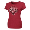 MLB Cincinnati Reds Women's Mandate To Win Crew Neck T-Shirt, Red Pepper Heather