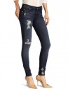 7 For All Mankind Women's The Skinny Jean in Tinted Destroyed