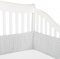 American Baby Company 100% Cotton Percale Crib Bumper, Zigzag Grey