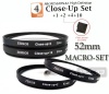 Zeikos 52mm 4 piece high definition Close-Up filter set (+1, +2, +4 and +10 Diopters) Magnification Kit - Metal Rim, includes deluxe case