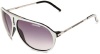 Carrera Hot/S Aviator Sunglasses,White, Black & Palladium Frame/Grey Gradient Lens,One Size