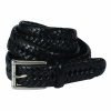 Greg Norman Men's Leather Braided Belt, Black, 42