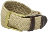 Dockers Mens 35mm Braided Elastic Web Belt, Khaki, 50