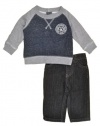 Calvin Klein Baby-Boys Infant Blue-Gray Top With Jeans