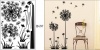 Black Dandelion Flower Plant Tree Large Removable Wall Decor Decal Sticker 57 X 29