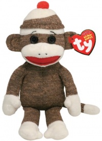 Ty Beanie Baby - Socks the Sock Monkey Brown