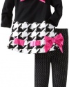 Bonnie Jean Girls 2-6X Houndstooth Print Skirt Legging Set