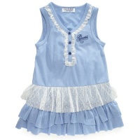 Guess Girls 12-24 Months Mesh Dress (24 Months, Light Blue)