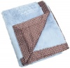 Carters Everyday Easy Faux Fur with Satin Blanket, Blue/Brown Geometric