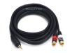 Monoprice 6ft Premium 3.5mm Stereo Male to 2RCA Male 22AWG Cable (Gold Plated) - Black