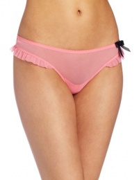 Betsey Johnson Women's Stretch Mesh Ruffle Thong