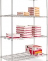 Alera SW504824SR Industrial Wire Shelving Starter Kit, 4 Shelves, 48w x 24d x 72h, Silver