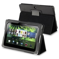 eForCity PU Leather Flip Pouch Skin Case Cover with Stand for Blackberry Playbook, Black (PBLAPLBKLC01)