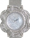 GUESS U0139L1 Silver-Tone Floral Mesh Watch