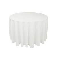 108 in. Round Polyester Tablecloth White