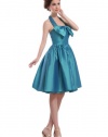 Topwedding Halter A Line Taffeta Mini Homecoming Dress,S8,Aqua