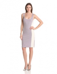 Velvet Women's Color Block Ponte Dress, Lavender/Ivory, Small