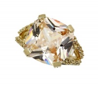 City by City Ring, Gold-Tone Champagne Square Cubic Zirconia Ring (22 ct. t.w.)