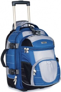 High Sierra A.T. Ultimate Access Carry-On Wheeled Backpack with Removable Day Pack Blue