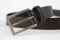 Calvin Klein Mens Flat Sleek Buckle Belt Brown, 34 REG