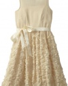 Blush by Us Angels Girls 7-16 Lace Detail Crinkle Dress, Winterwhite, 14