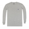 Polo Ralph Lauren Men Long Sleeve Front Pocket Pony Logo T-shirt (M, Grey)