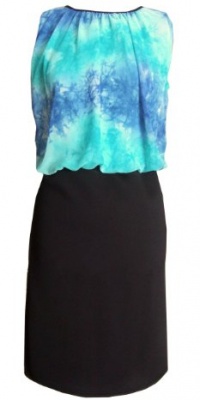 Blue Tie Dye Slouch Top & Stretch Fitted Skirt Sleeveless Dress. Size 20