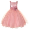 Kids Dream Rose Sequin Double Mesh Flower Girl Dress Little Girl 2T-14