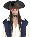 Adult Officially Licensed Jack Sparrow Hat with Beaded Locks