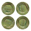 Juliska Firenze Marbleized Pistachio Cocktail Plates Set of Four