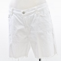 J Brand White Cut-off Short