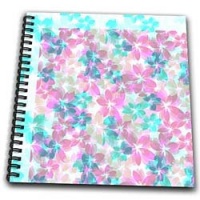 Aqua and Pink Tropical Hawaiian Floral - Flowers - Drawing Book 8 X 8 Inch