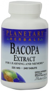 Planetary Herbals Bacopa Extract, 225 mg, Tablets, 240 tablets