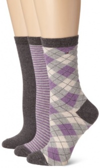 Tommy Hilfiger Women's 3 Pack Argyle Stripe Crew