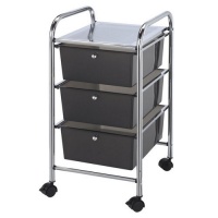 Blue Hills Studio 13-Inch by 26-Inch by 15-1/2-Inch Storage Cart with 3 Drawers, Smoke