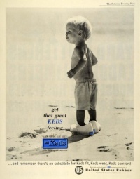 1962 Ad Rubber Keds Shoes Champion Baby Boy Child Footwear Blue Label Trademark - Original Print Ad