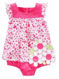 First Impressions Infant Girls Pink & White Floral Sunsuit, 0-3M